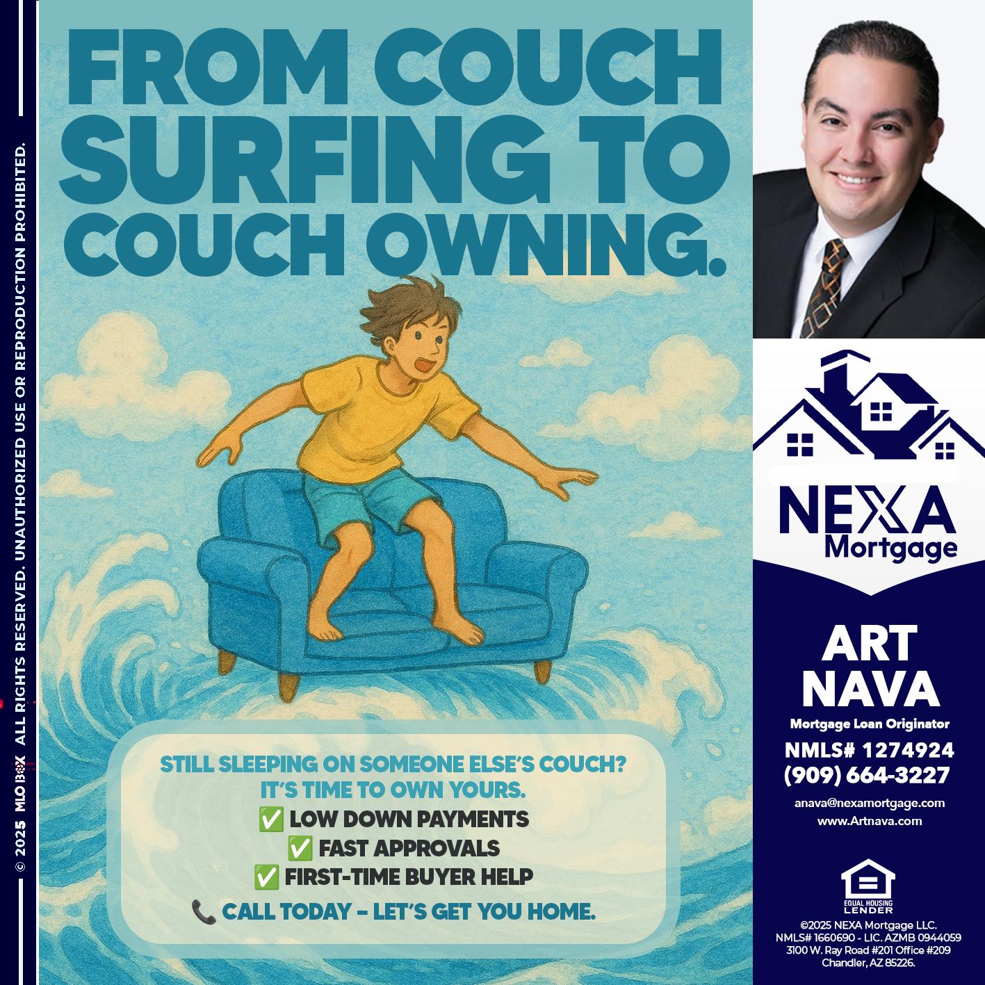 FROM COACH SURFING - Art Nava -Mortgage Loan Originator