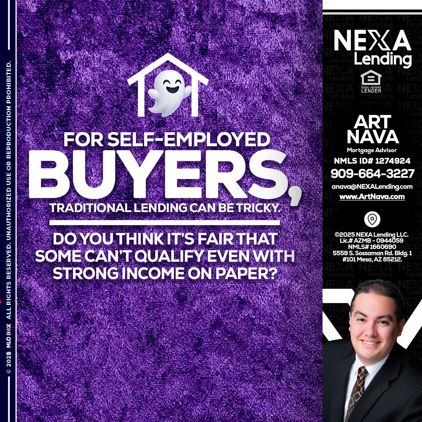 for self employed - Art Nava -Mortgage Advisor