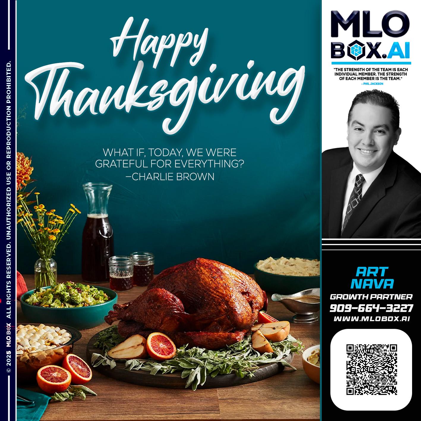 HAPPY THANKSGIVING - Art Nava -Mortgage Advisor