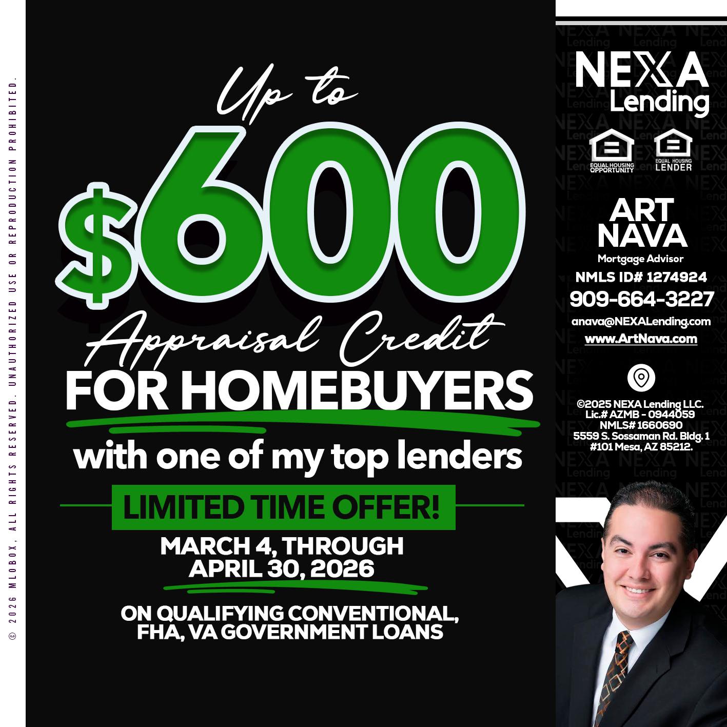 up to $600 - Art Nava -Mortgage Advisor