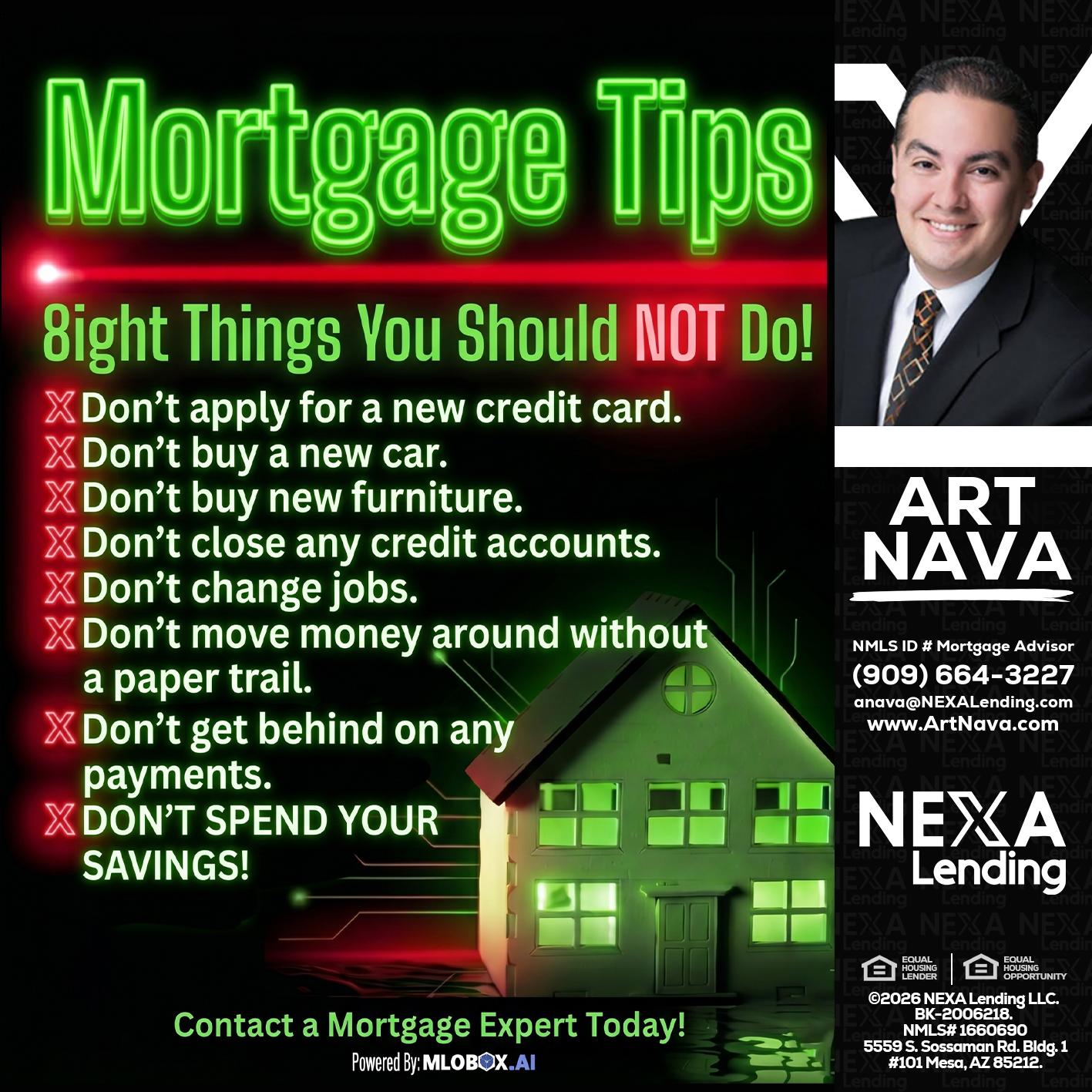 Mortgage Tips at your Door - Art Nava -Mortgage Advisor
