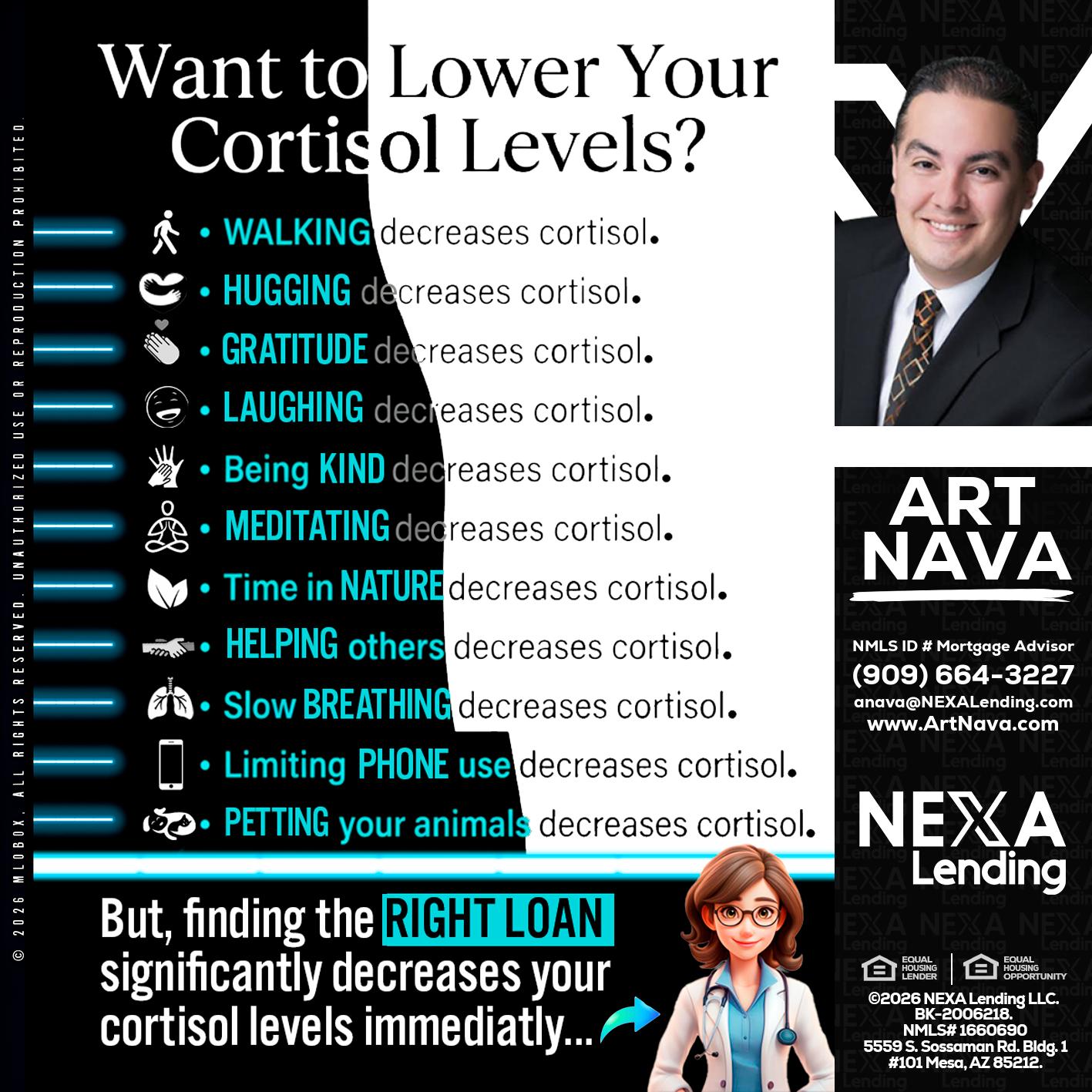 Want to lower Your Cortisol Levels? - Art Nava -Mortgage Advisor